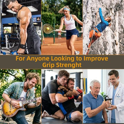 Grip Strength Trainer Adjustable 22-330 lbs, Hand Gripper Strengthener with Counter, Heavy Duty Forearm Strengthener, Wrist & Finger Exerciser, Grip Trainer for Hand Strength, Rehab & Workout, Orange