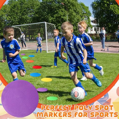6 Pcs Poly Spots Markers Sports Training for Gym Floor Soccer Basketball Speed Agility Training Field Marking Equipment