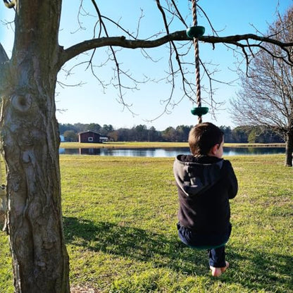 Climbing Rope with Platforms and Disc Swing Seat Set Playground Accessories Including Bonus Hanging Strap & Carabiner Tree Swing for Kids Rope Swings for Tree