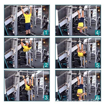 Anti Gravity Inversion Hang Up Boots - Heavy Duty Ankle Holders for Pull Up Bar, Black Padded Foam Fitness Equipment with Locking Buckles, Bearing Capacity 150KG, Includes 2m Safety Rope