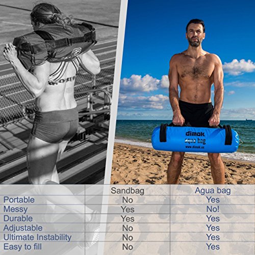 Workout Sand Bag Water Aqua Bag Training Weight Bag Military Sandbag for Fitness 45-80 LBS - Full Body Heavy Equipment