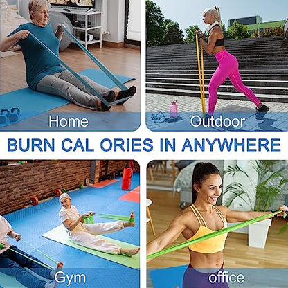 Professional 5 Pcs Long Resistance Bands and 5 Pcs Loop Bands. Latex-Free, Work Out Bands, Stretch Bands for Working Out Women or Men, Exercise Bands Set for Physical Therapy