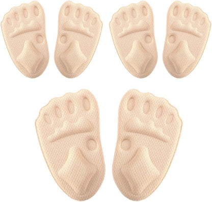 3 Pairs Metatarsal Pads for Women Men, 2026 Upgraded Breathable Shoe Inserts, Ball of Foot Cushions, Comfort Non-Slip Foot Pads (Beige)
