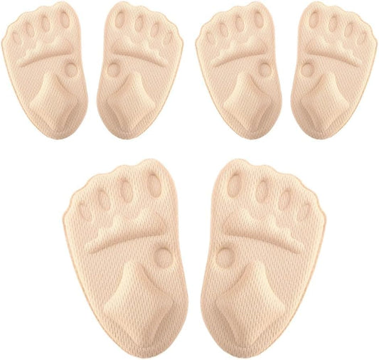 3 Pairs Metatarsal Pads for Women Men, 2026 Upgraded Breathable Shoe Inserts, Ball of Foot Cushions, Comfort Non-Slip Foot Pads (Beige)