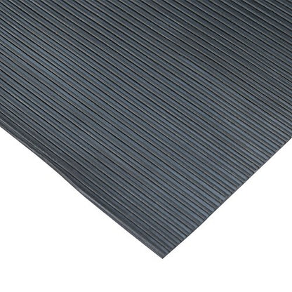 Rubber-Cal 03_167_W_RC_15 Ramp Cleat Non-Slip Outdoor Rubber Floor Mats, 0.13 inch Thick X 3ft X 15ft, Black