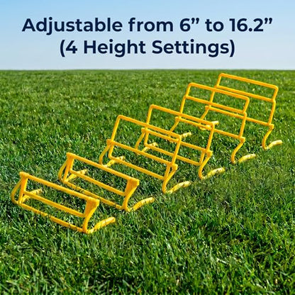 Japard 6 Pcs Agility Hurdles Speed Training Equipment, 4 Height Adjustable Setting, Soccer Training Equipment for Youth Adults