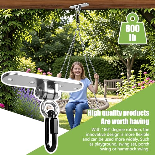 Swing Hanger Heavy Duty Ceiling Mount 800LB Capacity Stainless Steel Swing Hardware Accessories for Porch Playground Yoga Heavy Bag - size: Size 4