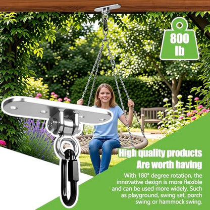 Swing Hanger Heavy Duty Ceiling Mount 800LB Capacity Stainless Steel Swing Hardware Accessories for Porch Playground Yoga Heavy Bag - size: Size 4