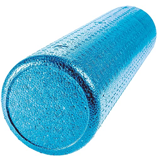 JFIT High Density Foam Roller – EPP Deep Tissue Massage Roller for Muscle Recovery, Myofascial Release & Stretching - color: Solid Blue, size: 24-Inch