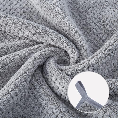 Washcloth Set for Bathroom - Quick Drying - Ultra Soft Microfiber Absorbent Towel for Bath Fitness, Gym, Shower, Hotel, and Spa - 13x13 Inch | Set of 6, Grey