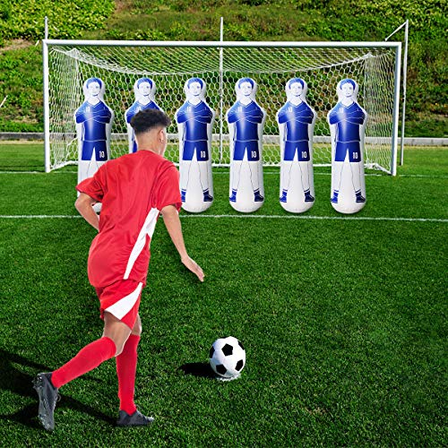 SUNSHINEMALL Inflatable Tackling Dummies for Football Practice Poles,Soccer Training Equipment Wall Dummy Goalkeepr Mannequin Basketball Defender Tumbler for Dribbling Passing Drills