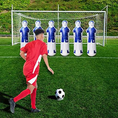 SUNSHINEMALL Inflatable Tackling Dummies for Football Practice Poles,Soccer Training Equipment Wall Dummy Goalkeepr Mannequin Basketball Defender Tumbler for Dribbling Passing Drills