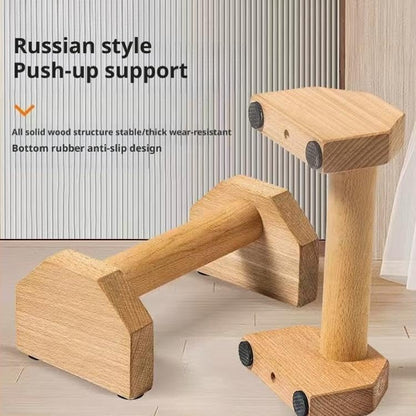 2PCS Wooden Parallettes Push up Bars,Non-Slip Base Exercise Home Workout Equipment,Calisthenics Bar - Handstand Blocks and Pushup Handles for Home Gym, Calisthenics & Strength Training