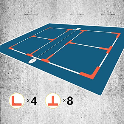 Court Marker Portable Sports Training Set Create Mini Courts with Boundary Markers Ideal for Tennis, Pickleball