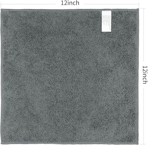 Orighty Microfiber Washcloths Bulk Towels Set 100 Pack, Highly Absorbent and Soft Feel Face Cloths, Multi-Purpose Wash Cloths & Hand Towels for Bathroom, Hotel, Spa, and Gym, 12x12 Inch, Grey - color: Grey
