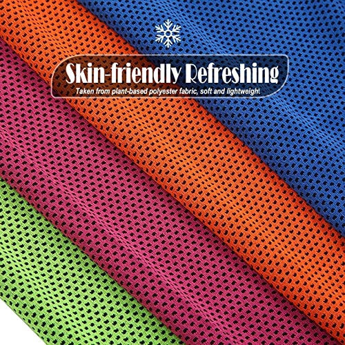 10 Pack Cooling Towels Bulk Microfiber Ice Towel Quick Dry Breathable Chilly Sweat Towel Stay Cool Towel for Neck Face Yoga Gym Workout Running Pilates Beach with Carabin Bag, 40x12'', Purple - color: Purple