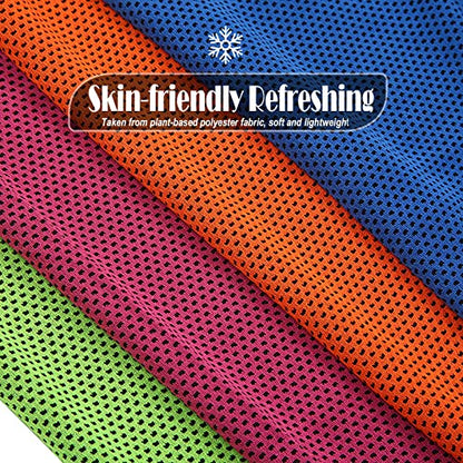 10 Pack Cooling Towels Bulk Microfiber Ice Towel Quick Dry Breathable Chilly Sweat Towel Stay Cool Towel for Neck Face Yoga Gym Workout Running Pilates Beach with Carabin Bag, 40x12'', Purple - color: Purple