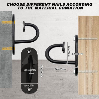 Resistance Band Wall Anchors, Space Saving Wall Mount Clips, Wall Mount Workout Anchors for Resistance Bands, for Strength Training, Fitness, and Physical Therapy Exercise