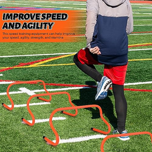 Wettarn 12 Pcs 9" Speed Training Agility Hurdles for Athletes Reliable Training Hurdle Plyometric All Purpose Practice Equipment for Soccer Basketball Football - color: Orange