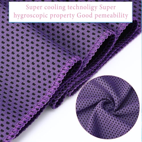 Honoson 10 Pcs Cooling Towels with Bottle, 47 x 12 in, Purple - color: Purple