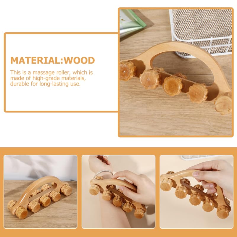 Healifty Wooden Massage Roller Ball Handheld Muscle Relief Tool for Back Neck Legs Portable Massager for Relief Improved Circulation Deep Tissue Massage Tool