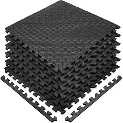 Sivan Health and Fitness Puzzle Exercise Mat EVA Foam Interlocking Tiles - color: Black