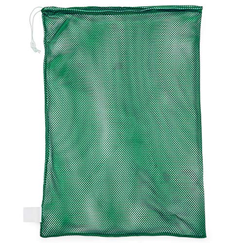 Champion Sports Mesh Equipment Bag – Heavy-Duty Nylon Drawstring Bag with Lock & ID Tag, Breathable Storage Sack for Balls, Swim Gear, Laundry & Toys, Multiple Sizes & Colors - color: Green, size: 24" x 36"