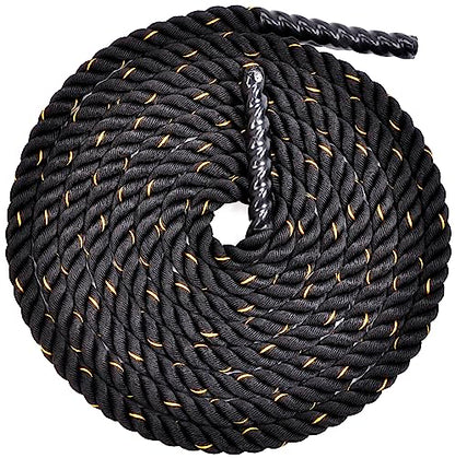 Fitvids Battle Rope 1.5Inch Diameter Poly Dacron 30 FT Length, Heavy Ropes for Home Gym and Workout