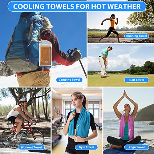 Cooling Towel, Cooling Towels for Neck,40" x 12"Ice Towel for Instant Cooling Relief, Soft Breathable Chilly Towel, Perfect Yoga, Golf, Sports, Gym, Workout, Athletes Towel (1PC-Orange)