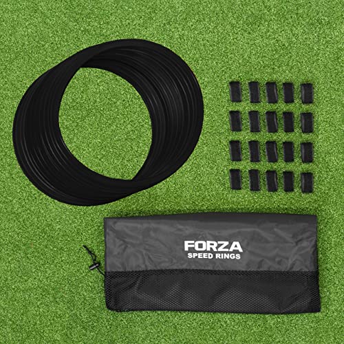 FORZA Agility Rings [12 Pack] | Speed & Agility Training Equipment for Athletes - Available in 10 Colors - color: Black