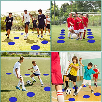 Poly Spots 4 Inch & 9 Inch Non-Slip Flat Cones Spot Markers for Gym Floor - style: Blue 12 Pcs 9inch