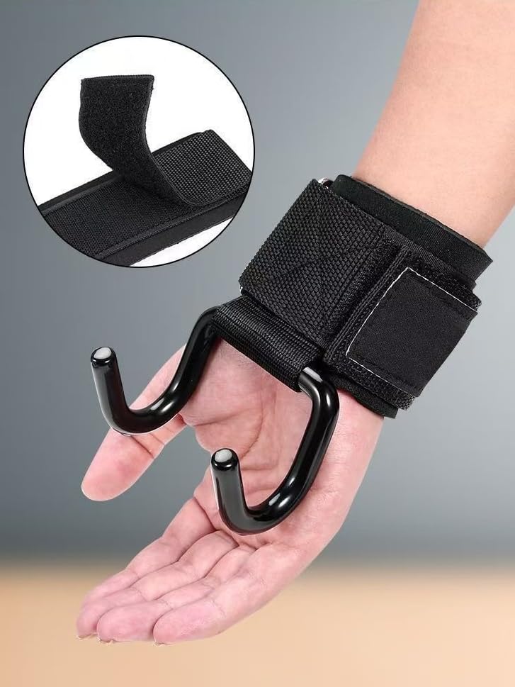 2pcs Pull Up Wrist Wraps, Lifting Grips Assist Straps - Adjustable Hook Support for Workout, One Size Fits Most