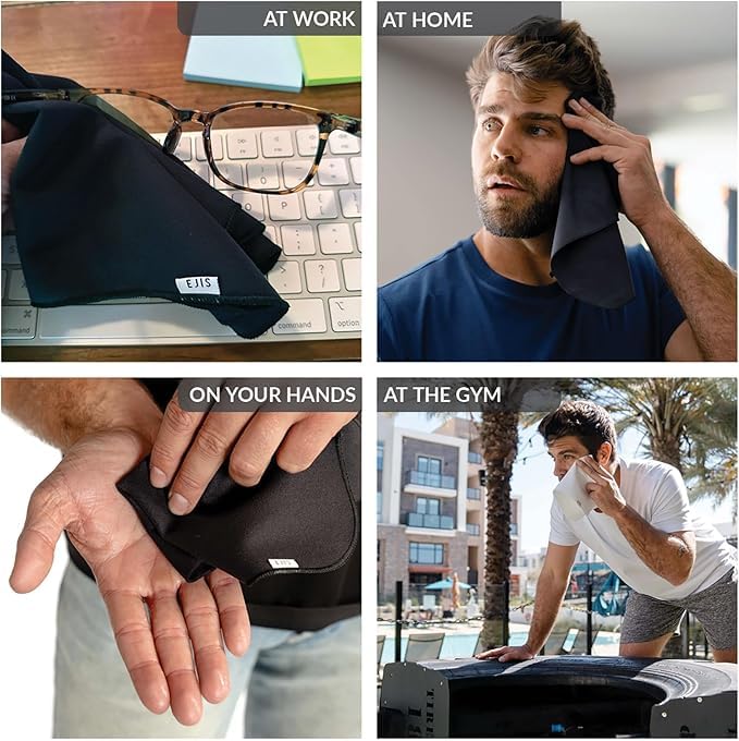 Ejis Men's Sweat Rags - Sweat Absorbing Handkerchiefs, 12x12, 10 Pack