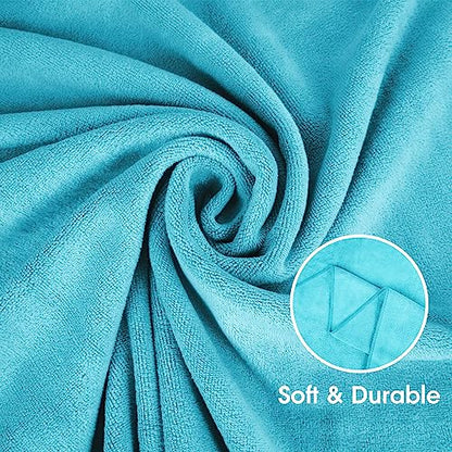 JML Bath Towel, Microfiber Bath Towels Set 4 Pack (30" x 60") - Large Size, Extra Absorbent, Quick Drying, Multipurpose Use as Bath Fitness Towel, Sports Towels, Yoga Towel, Aquamarine