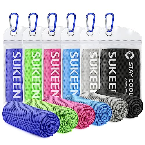 Sukeen Cooling Towel for Neck and Face (40"x12"), Microfiber Bulk Cooling Towels for Athletes Cooling Neck Wraps Instant Cooling Towels for Yoga,Gym,Golf,Running,Fitness and Workout - color: Blue/Grey/Pink/Black/Green/Dark Blue