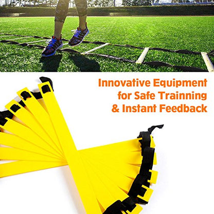 Speed Agility Training Ladder 12 Adjustable Flat Rungs 6m for Football Soccer