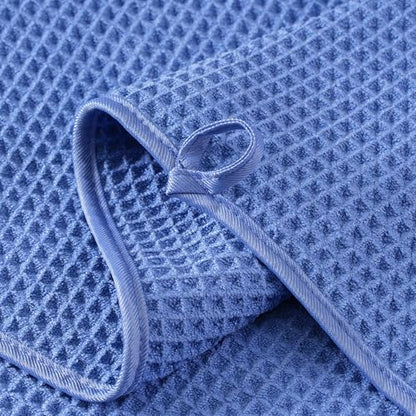 Microfiber Waffle Face Towels, 2 Pieces, Soft, Absorbent, Fast Drying, Lint Free 430 GSM (Dark Blue) - color: Dark Blue