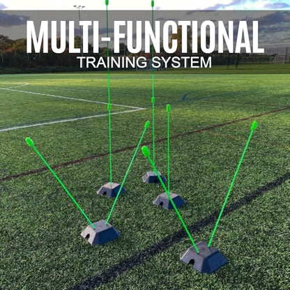 QUICKPLAY PRO Agility Poles (10x Adjustable 3ft to 6ft) for Turf & Court Training - style: Set of 10 Agility poles