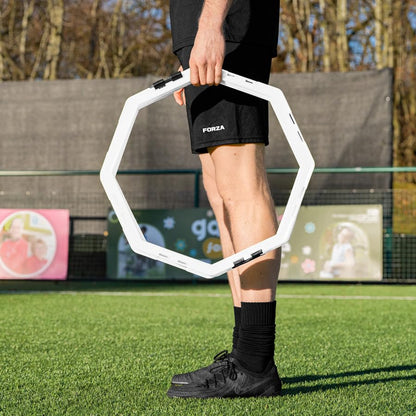 FORZA Agility Training Octa Rings [Pack of 6] | Soccer Training Equipment | Multi-Sport Agility Ring Set | Speed Training Equipment | Sports Equipment - color: White