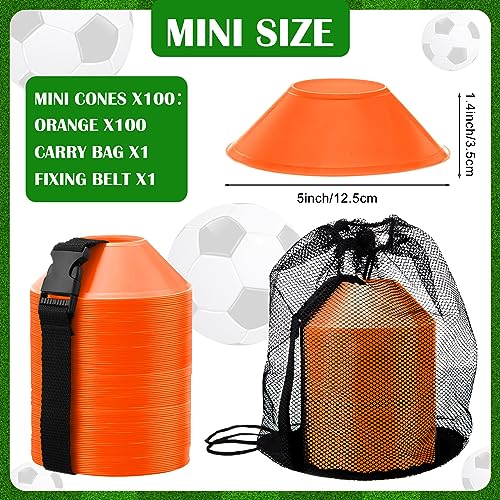 Hanaive Mini Soccer Cones for Agility Drills, 5 Inch - color: Orange