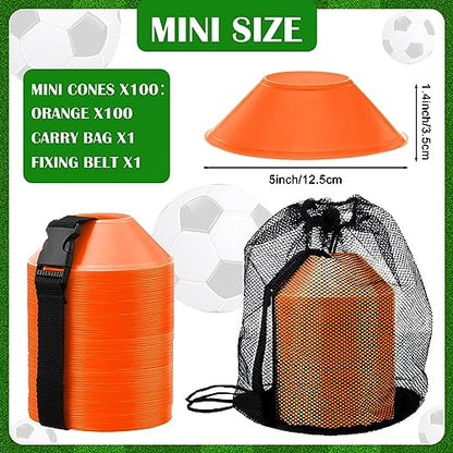 Hanaive Mini Soccer Cones for Agility Drills, 5 Inch - color: Orange