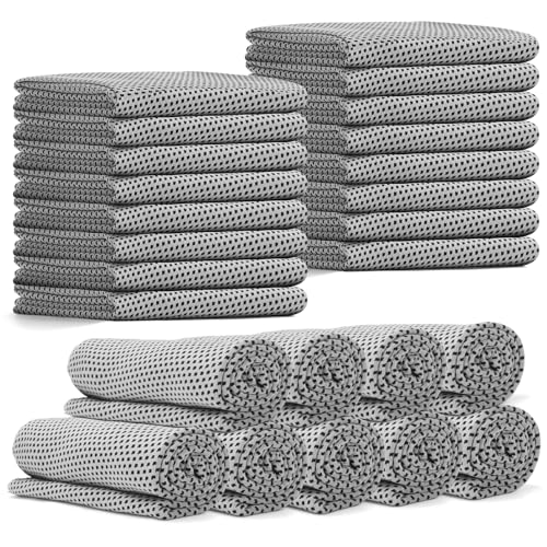 24 Pack Cooling Towels Bulk for Neck and Face 40"x12" Ice Cooling Sweat Rags Microfiber Soft Breathable Soft Chilly Towel for Yoga Golf Sport Running
