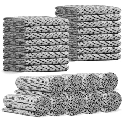 24 Pack Cooling Towels Bulk for Neck and Face 40"x12" Ice Cooling Sweat Rags Microfiber Soft Breathable Soft Chilly Towel for Yoga Golf Sport Running