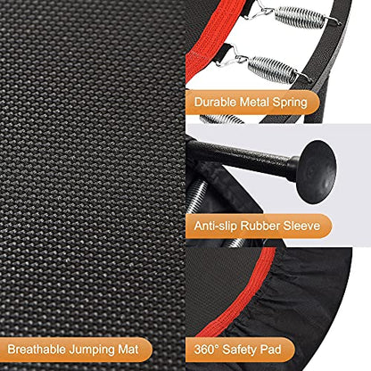 KENSONE 48" Foldable Spring Mini Trampoline for Kids and Adults, Indoor/Outdoor Fitness Rebounder with Adjustable Foam Handle, Max Load 450 lbs
