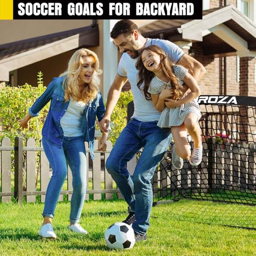 Agility Ladder & Soccer Goal Training Set, 20ft Speed Ladder with Cones, Hurdles, Jump Rope & Parachute, Plus 2 Pack Pop Up Kids Soccer Goals with Ball & Cones for Backyard Sports Practice