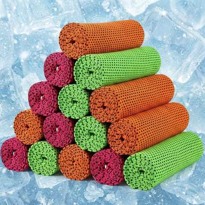 BBTO Cooling Towel Microfiber Ice Cool Cold Sport Face and Neck Soft Breathable Chilly Sweat Towel for Yoga Gym Workout Hot Weather Camping Running, 32 x 12 Inches