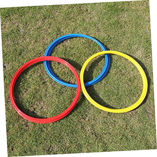 Homoyoyo 9pcs Soccer Training Rings Soccer Accessories Workout Ladder for Ground Football Ctr Ring Soccer Drill Equipment Footwork Training Sports Agility Ladder D Ring Jumping Hoop