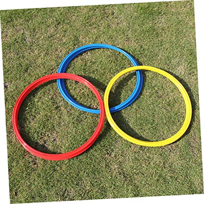 Homoyoyo 9pcs Soccer Training Rings Soccer Accessories Workout Ladder for Ground Football Ctr Ring Soccer Drill Equipment Footwork Training Sports Agility Ladder D Ring Jumping Hoop