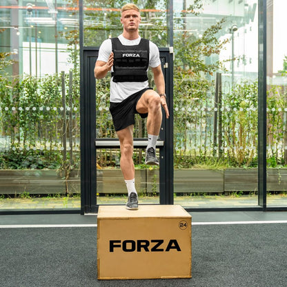FORZA Adjustable Weighted Vest for Fitness Training – Up to 44lbs Weight Capacity, Removable Cast Iron Blocks