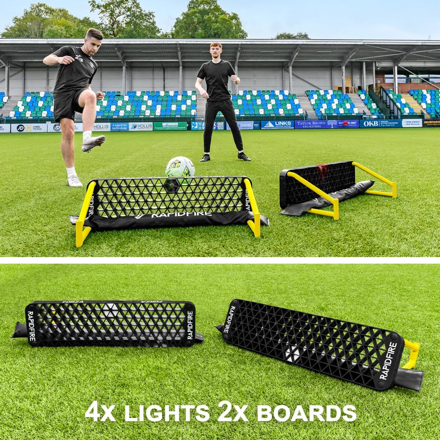 FORZA METIS x RapidFire Interactive Wave Rebound Boards | Reaction Soccer Training Equipment with App-Enabled Lights - Improve Speed, Agility, and Ball Control - size: XL (46In x 12.5In), style: 4x Lights & 2x Boards
